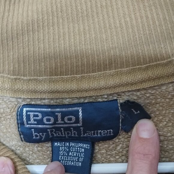 VTG Y2K Polo Ralph Lauren Long Slv Cotton Blend Henley Style Pullover L Designer - Picture 4 of 7